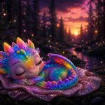Dragonul Jev visând lânga padurea magică. Imagine reprezentativă pentru recenzia cărții „Aleasa dragonului” de Naomi Novik – Metamorfoze.ro.